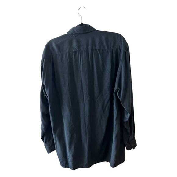 Vintage Y2K Mob Wife Black Buttondown Gold Medallion Art Deco - Picture 3 of 5